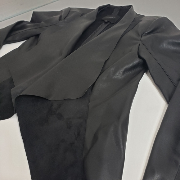 Dynamite XS black leather and suede blazer jacket - Picture 4 of 6